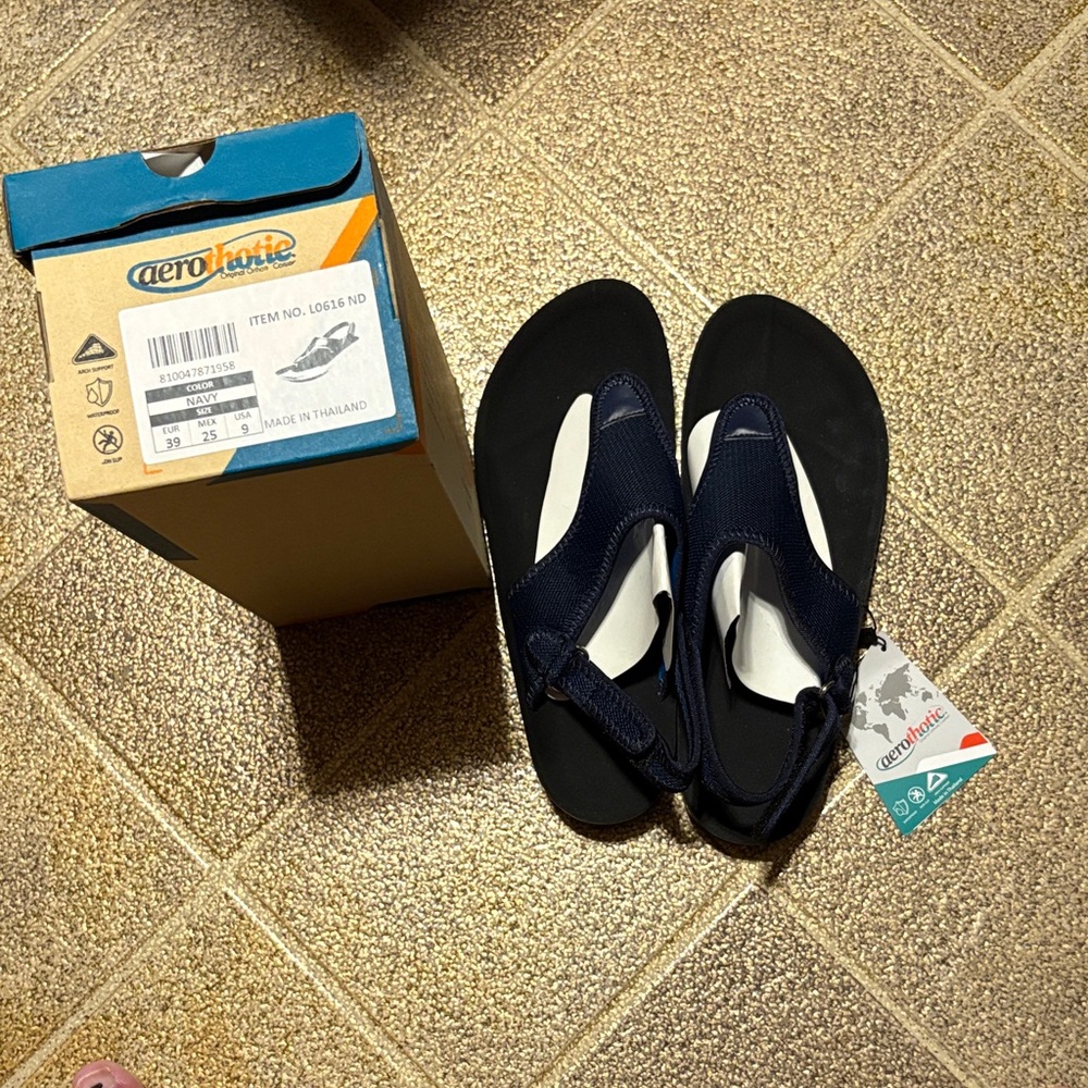 Aerothotic Women's navy blue Sandals size 9